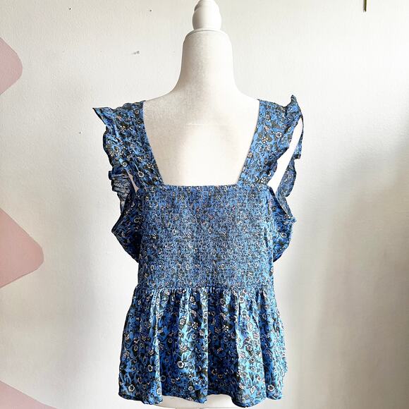 Old‎ Navy Smocked Peplum Top, Cottagecore Coquette Y2K Fairycore Large - Picture 3 of 6